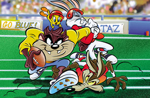 Warners Bros. Tazmanian Devil, Tweety, Bugs Bunny & Wile E. Coyote football poster illustrated by Tim Douglas