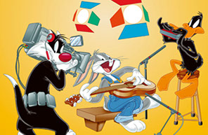Warners Bros. Slyvester, Bugs Bunny & Daffy Duck  poster illustrated by Tim Douglas