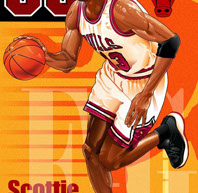 Scottie Pippen poster illustration by Tim Douglas